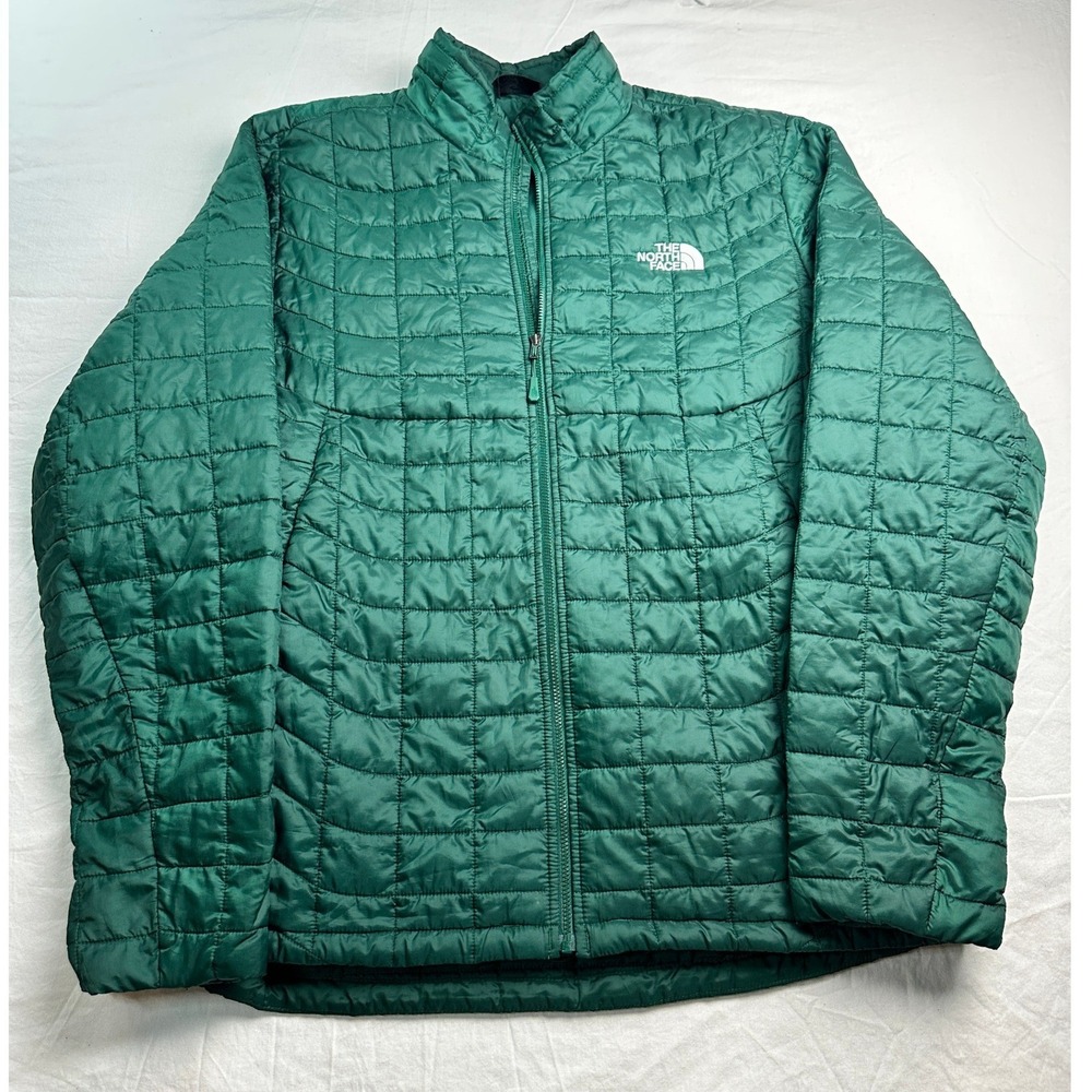 The North Face Thermoball Eco Quilted Puffer Jacket Green Mens L Womens XL
